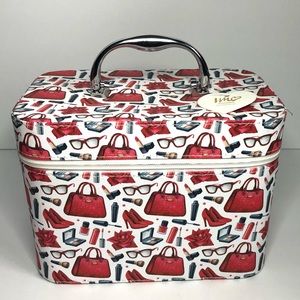 NEW Makeup Train Case Red Lipstick Purse Sunglasses Pattern Storage Travel